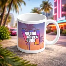 Caneca GTA 6 Personalizada | Caneca Gamer GTA VI | Presente Criativo | 325ml Porcelana Alta Qualidade