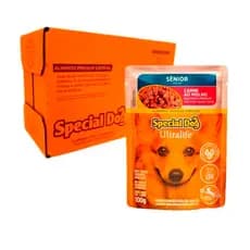 Caixa 12 un Ração Úmida Special Dog Ultralife Sachê Cães Sênior Sabor Carne ao Molho 100g