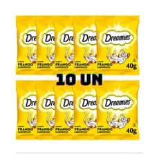 Caixa 10un Petisco Dreamies Gatos Adultos Frango 40g