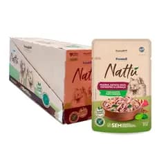 Kit 20un. Ração Úmida Premier Nattu Sachê Cães Adultos Porte Pequeno Frango, Batata Doce, Espinafre e Linhaça 85g