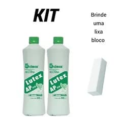 Kit de Acetona Lutex C/2 Unidades + Brinde 1 Lixa Bloco Polidora Branca