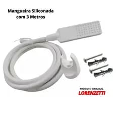 Kit Mangueira Flexível 3 Metros Com Chuveirinho e Suporte Lorenzetti Original