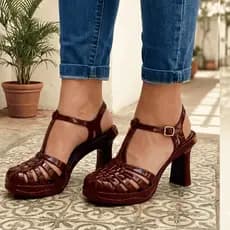 Sandália Feminina Salto 9cm Vixen Confortável 5 Cores Preto Cristal Bordô Nude Rose Premium Elegante