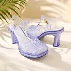 Sandalia Meia Pata Feminina Confortavel Elegante Salto Alto 9cm