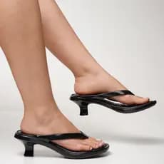 Sandália Feminina Salto Baixo Tamanco Dedo Confortável Casual Elegante Leve Saltinho