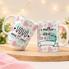 Caneca De Porcelana Pesonalizada Vó Avó Vovó Dia Dos Avós Presente Criativo 325ml