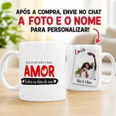 Caneca De Porcelana Personalizada Com Foto Dia dos Namorados