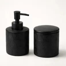 Conjunto 2 Peças para Banheiro Porta sabonete de Cerâmica Leaf - Wolff
