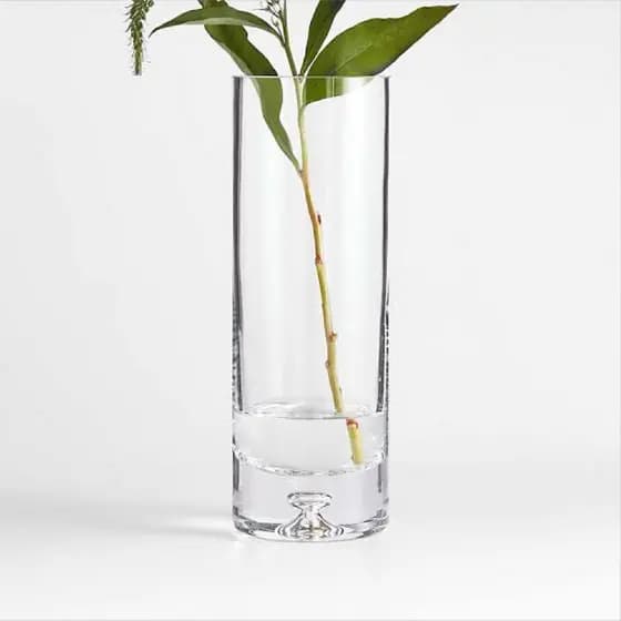 Vaso Vidro Base Grossa 20cm x 8cm Tubo Cilíndrico