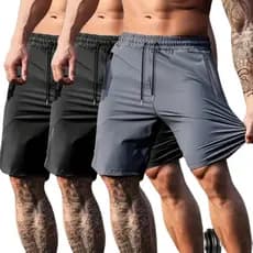 Kit 3 Shorts Masculino Com Ziper Anti-Furto - Bermuda masculina tactel com 10% De Elastano Impermeável