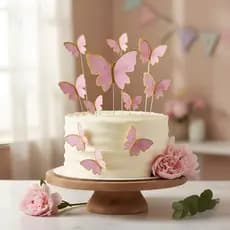 Kit 10 Borboletas 3D Decoração de Confeitaria Topo de Bolo Festa Aniversário Enfeite Princesa menina