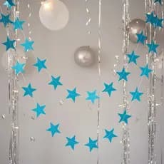16 Metros de Bandeirinha com 120 Estrelinhas Decoração Festa Aniversário Painel Estrelas azul azuis