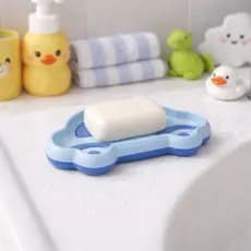 Saboneteira de pia Infantil Formato Carrinho Antiderrapante Porta Sabonete Banheiro Bancada Azul