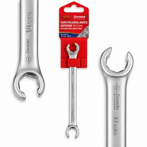Chave Sextavada Para Cano Freio 10x11mm Corneta