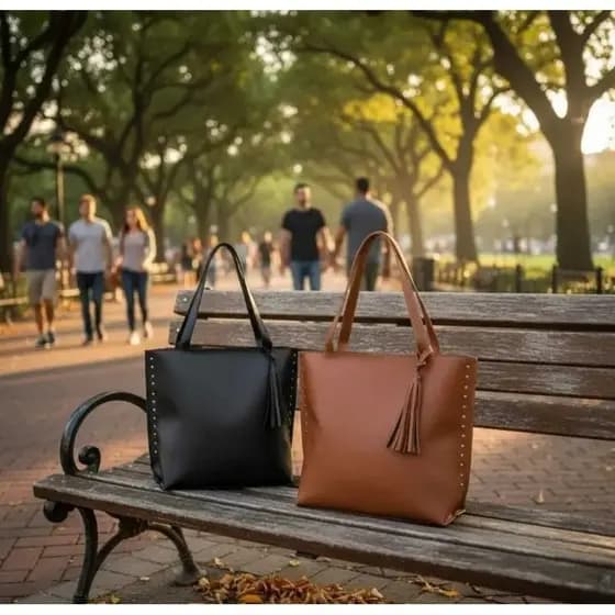 Sacola Kit Bolsa Feminina Sacola Kit 2 peças Caramelo Preto