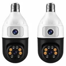 Câmera De Segurança IP Wifi Full HD 2 Lentes Visão Noturna com encaixe lâmpada bocal- bivolt
