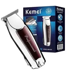 Máquina De Acabamento Barbearia Barba Cabelo Bigode Profissional Kemei Km-9163 Bivolt
