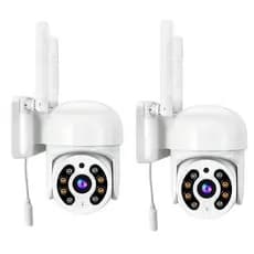KIT 2 Câmeras Wifi Externa Giratória Full HD Zoom 360° À Prova D'água Visão Noturna celular - BIVOLT