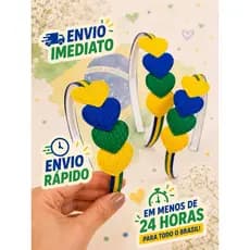 Arquinho do Brasil/ tiara Brasil copa do mundo Arco Brasil/ Acessorio lindo da copa do mundo Brasil tiara coração