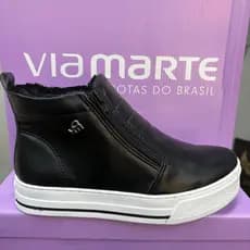 Bota pelo VIA MARTE tênis pelinho ORIGINAL nova coleção PELINHO PRETO