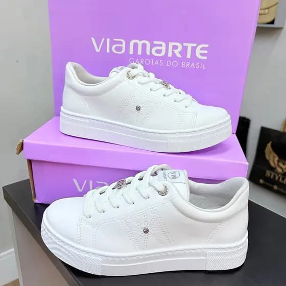 Tenis VIA MARTE casual ORIGINAL Lançamento strass 138-005
