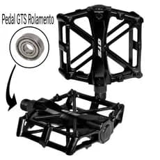 Pedal Rolamento Gts Plataforma Aluminio Rosca Grossa Bike