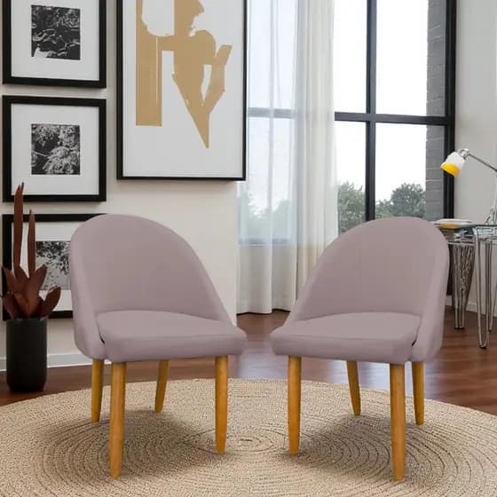 Kit 2 Cadeiras Lua Decorativa para Sala Recepção Escritório no Veludo