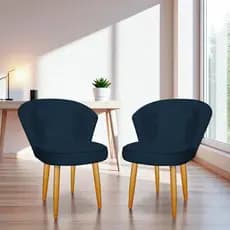 Kit 02 Cadeira para Mesa de Jantar Sala de Estar Reunião Clínica Atendimento Confortável Bia Veludo