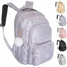 Mochila Feminina Metalizada Menina Grande Brilhosa Reforçada Resistente à Água Escolar