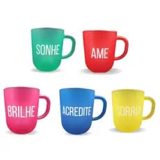 Caneca De Café Chá 300ml Colorida Personalizada Divertida Alegre Vidro Resistente Presente Amigo Secreto Moderna