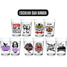 2 Copos Americano Estampa Guns N’ Roses Iron Maiden Metallica System of a Down  Black Sabbath Rock
