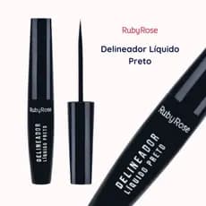 Delineador Líquido Preto Ruby Rose HB-8406