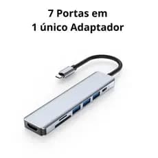 HUB 7 em 1 Tipo C USB HDTV 4K 30Hz Vídeo USB 3.0 USB 2.0 SD TF Cartão Slot Leitor de Dados USB-C em Oferta