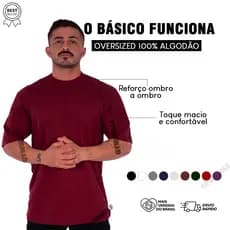Camiseta Oversized Unissex 100% Algodão Premium Streetwear Camisa Larga Básica Reforçada P ao GG