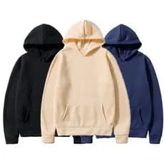 Kit com 3 Blusas de Moletom Canguru Lisas com Capuz – Unissex Masculino e Feminino