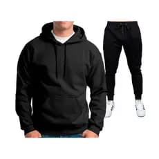 Kit Moletom Algodão Flanelado Canguru Blusa de frio e Calça Sem Estampa Unissex Liso Promoção
