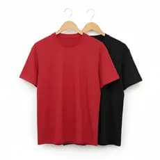Camiseta Masculina Básica (Kit 2) – Algodão 100% Original, Modelagem Confortável