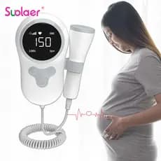 Suolaer Doppler Doméstico Monitor De Freqüência Cardíaca Fetal Para Bebê Gravidez Detector De Batimentos Cardíacos Displ