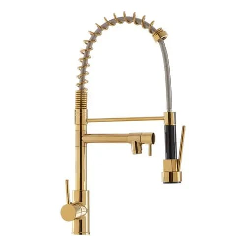 Torneira Cozinha Gourmet Dourada Misturador Monocomando