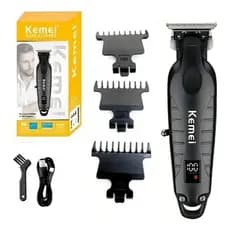 Maquina De Acabamento Profissional Kemei Km 2293 Com Visor Silenciosa