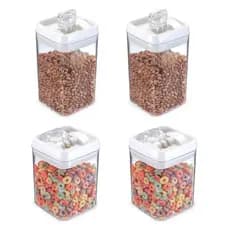 kit 4 Potes Hermético  2 Potes de 2,3 Litros e 2 Potes de 1,7 Litros Mantimentos