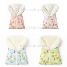 Saco de Bebê Dormir Com Zíper Sherpa Várias Estampas