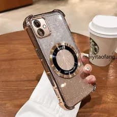 [Nova cor] Capa para Moto G54 G84 Capa de telefone transparente dourada nova cor adesivo magnético capa de Silicone maci