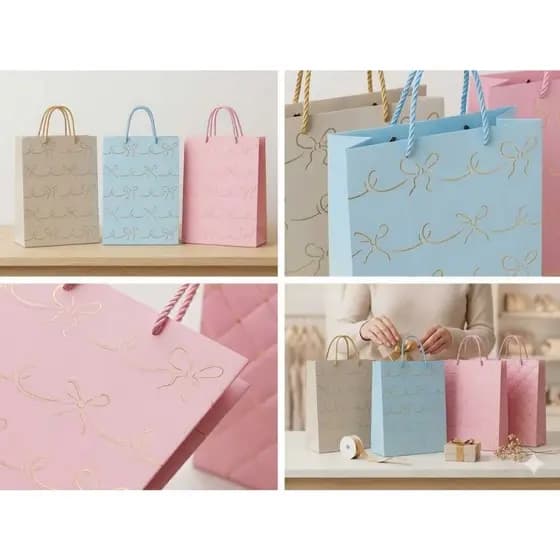 Sacolas de presente em papel premium MÉDIA, porque grandes momentos pedem grandes detalhes 32x26x12