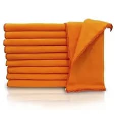 Kit Flanelas Laranja 100% Algodão Limpeza Sem Riscar Alta Absorção Multiuso Automotivo 40x60cm