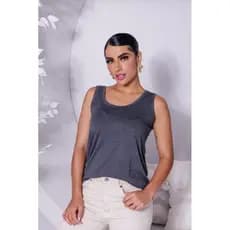 Kit com 2 regatas femininas em viscolycra. Blusinhas femininas.