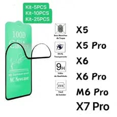Kit com 5Pcs/10Pcs/25Pcs Película De Cerâmica 3D 9D Para Xiaomi Poco X5/X5Pro/X6/X6Pro/M6 Pro 4G/M6 Pro 5G/X7/X7Pro