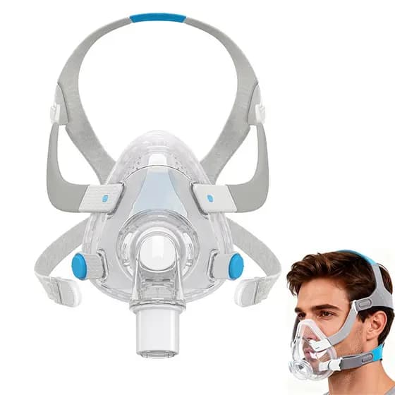 AirFit F20 CPAP Máscara Facial Completa Com Clipes Alça Fixa Respirador Acessórios Boca E Nasal