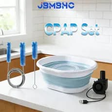 Conjunto De Limpeza De Tubo CPAP Mangueira Secador De Lavagem Escova Kit De Bacia Dobrável Suporte De Tubulação Gancho