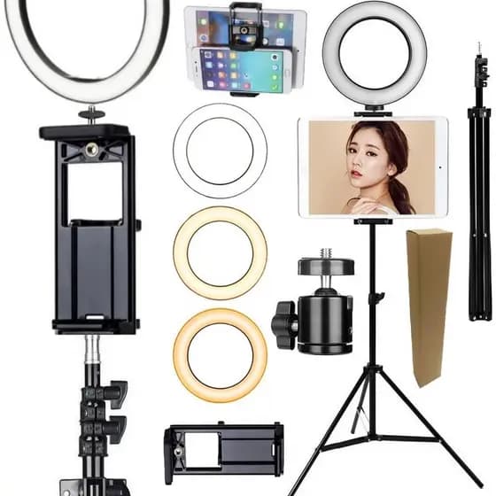 Luz Led Iluminador Hing Light Portátil + Tripé 2 Metros Suporte Tablet iPad Celular Universal Make Fotos Tiktok BHK